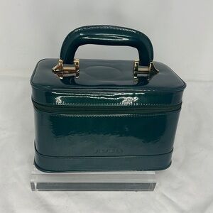 Vintage Zip Around Green Patent Shiseido Train Carry Case